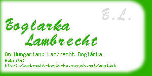 boglarka lambrecht business card